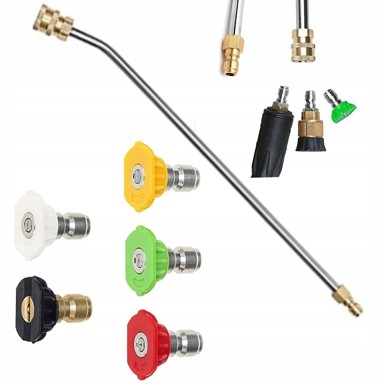 ROSFIX Set mlaznica za visokotlačni čistač, 5 kom + lance 1/4" 34 cm, max 250 bar, 60 °C